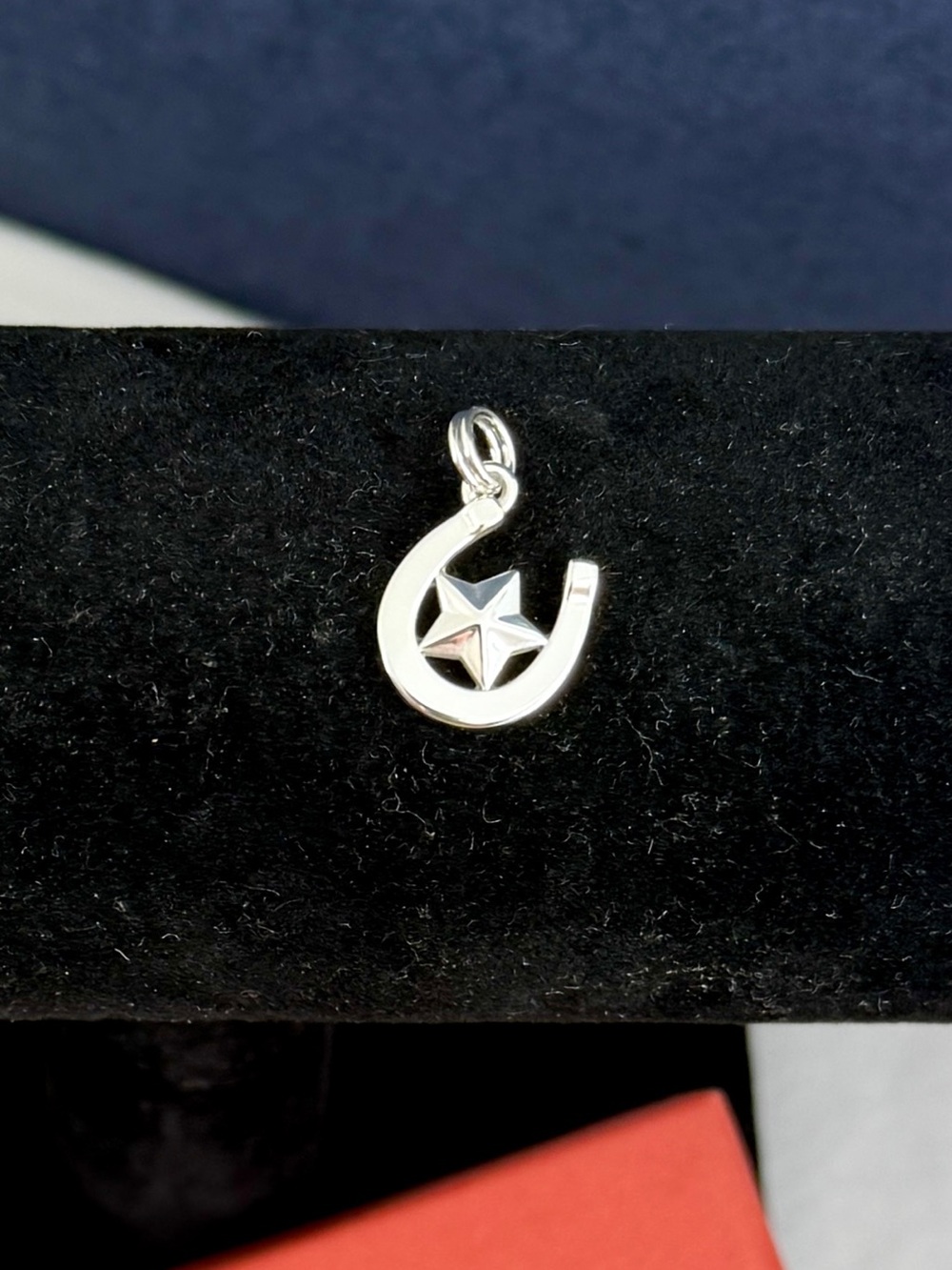 JAMES AVERY Sterling Silver My Lucky Star Horseshoe Charm Pendant; RETIRED